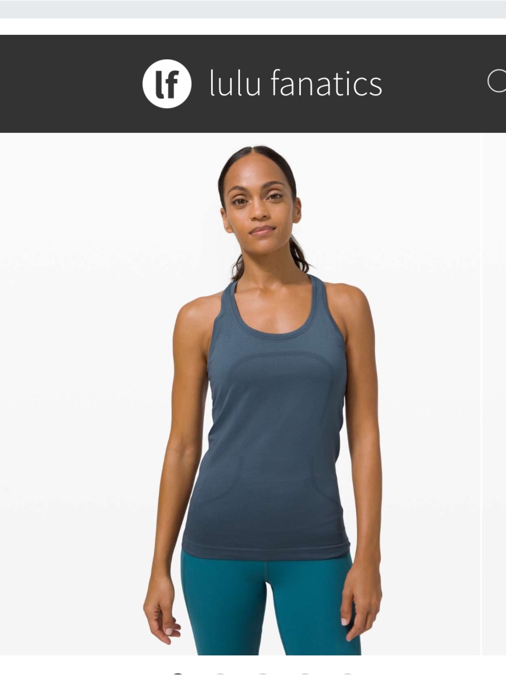Lululemon Swiftly Tech Racerback 2.0 Sz 4 Iron Blue Hip Length 583